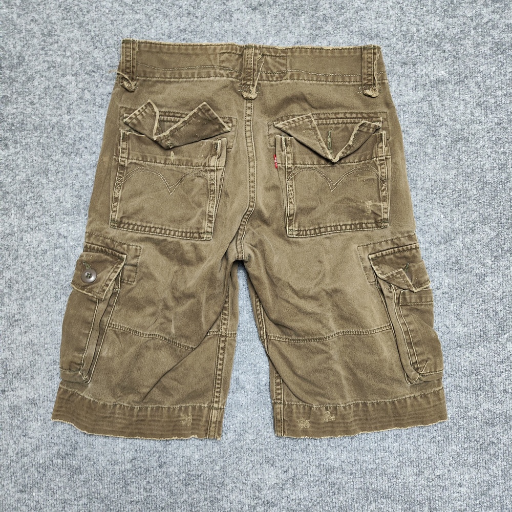 Levis Shorts Boys 10 Brown Cargo Twill Pockets Zip Fly Knee Length Summer - Picture 5 of 11